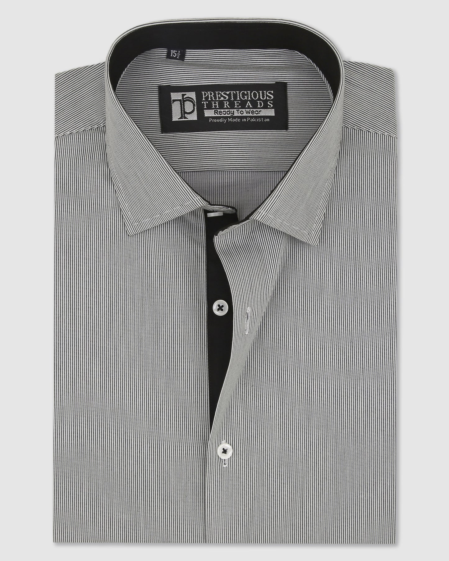 Light Grey In Self Stripes