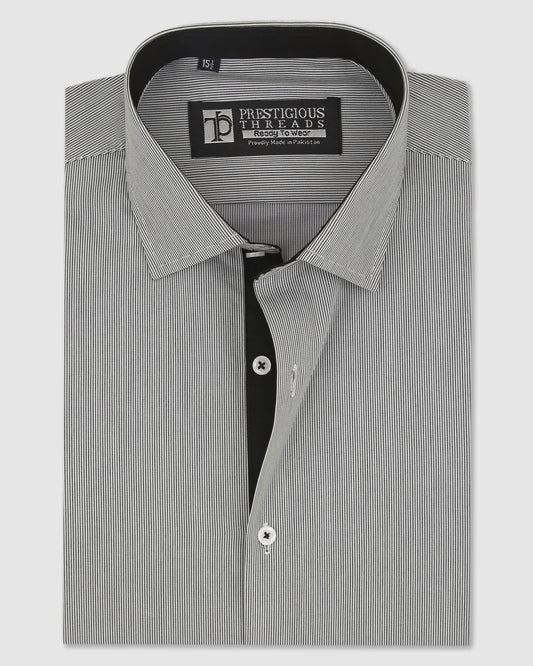 Light Grey In Self Stripes