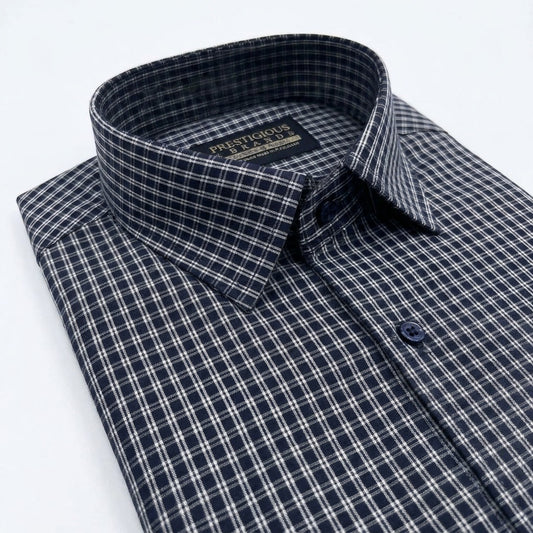 Dark Navy Grid Check