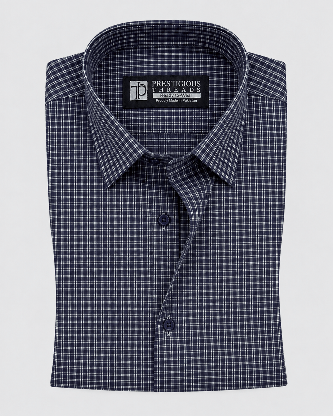 Dark Navy Grid Check