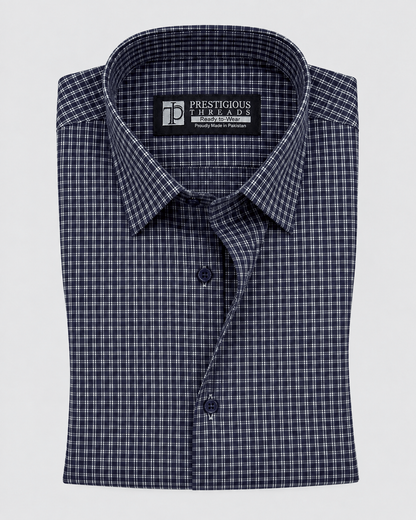 Dark Navy Grid Check