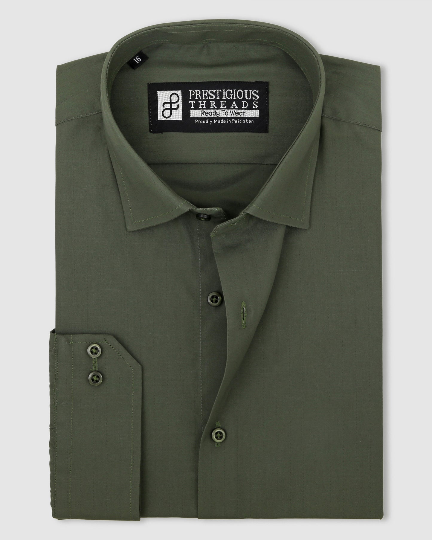 Olive Green In Texture Stripe