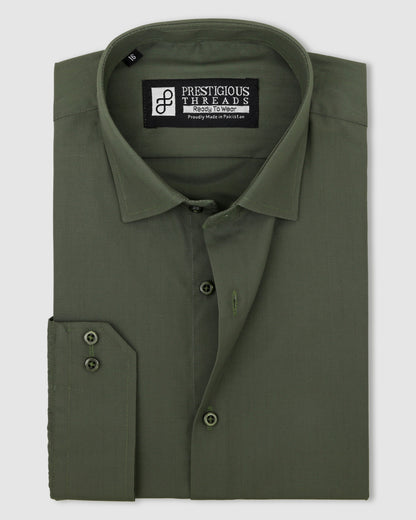 Olive Green In Texture Stripe