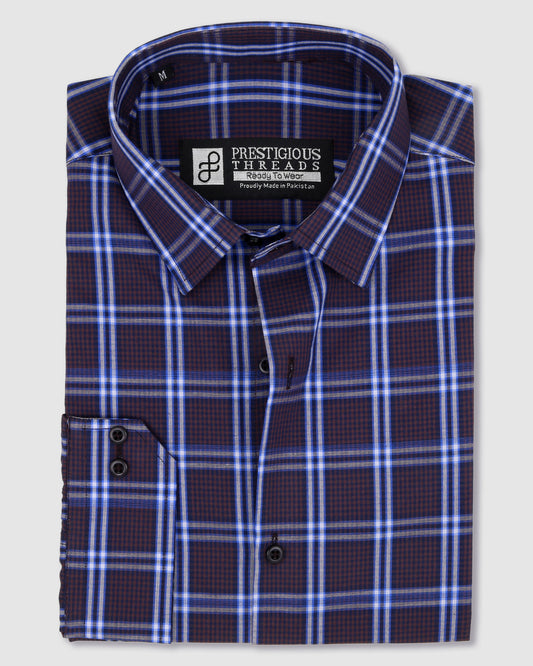 Brown & Blue Checks